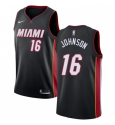 Womens Nike Miami Heat 16 James Johnson Swingman Black Road NBA Jersey Icon Edition