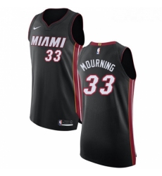 Womens Nike Miami Heat 33 Alonzo Mourning Authentic Black Road NBA Jersey Icon Edition