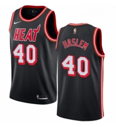 Womens Nike Miami Heat 40 Udonis Haslem Swingman Black Black Fashion Hardwood Classics NBA Jersey
