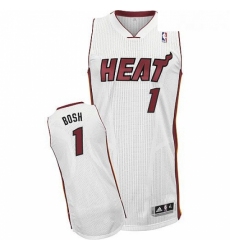 Youth Adidas Miami Heat 1 Chris Bosh Authentic White Home NBA Jersey