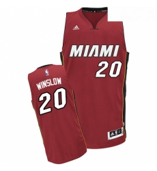Youth Adidas Miami Heat 20 Justise Winslow Swingman Red Alternate NBA Jersey