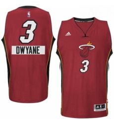 Youth Adidas Miami Heat 3 Dwyane Wade Authentic Red 2014 15 Christmas Day NBA Jersey