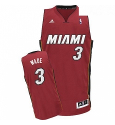 Youth Adidas Miami Heat 3 Dwyane Wade Swingman Red Alternate NBA Jersey