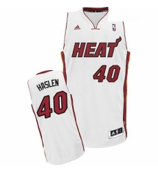 Youth Adidas Miami Heat 40 Udonis Haslem Swingman White Home NBA Jersey