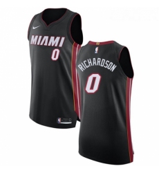 Youth Nike Miami Heat 0 Josh Richardson Authentic Black Road NBA Jersey Icon Edition