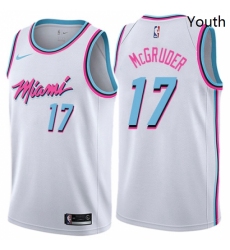 Youth Nike Miami Heat 17 Rodney McGruder Swingman White NBA Jersey City Edition 