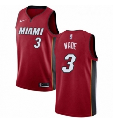 Youth Nike Miami Heat 3 Dwyane Wade Authentic Red NBA Jersey Statement Edition
