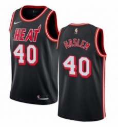 Youth Nike Miami Heat 40 Udonis Haslem Authentic Black Black Fashion Hardwood Classics NBA Jersey