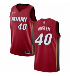 Youth Nike Miami Heat 40 Udonis Haslem Authentic Red NBA Jersey Statement Edition