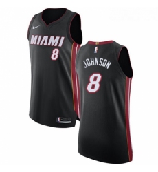 Youth Nike Miami Heat 8 Tyler Johnson Authentic Black Road NBA Jersey Icon Edition 