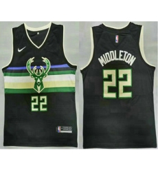 Men Men Milwaukee Bucks 20 Khris Middleton Black 2021 Nike Swingman Stitched Jersey