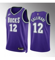 Men Milwaukee Bucks 12 Danilo Gallinari Purple Classic Edition Stitched Basketball Jersey