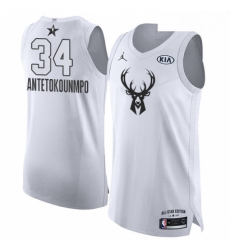 Mens Nike Jordan Milwaukee Bucks 34 Giannis Antetokounmpo Authentic White 2018 All Star Game NBA Jersey
