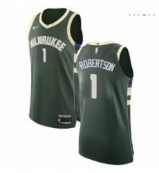 Mens Nike Milwaukee Bucks 1 Oscar Robertson Authentic Green Road NBA Jersey Icon Edition