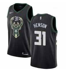 Mens Nike Milwaukee Bucks 31 John Henson Authentic Black Alternate NBA Jersey Statement Edition 