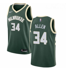 Mens Nike Milwaukee Bucks 34 Ray Allen Swingman Green Road NBA Jersey Icon Edition