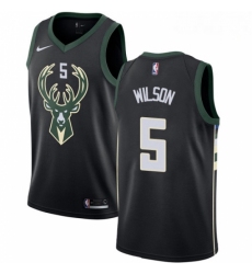 Mens Nike Milwaukee Bucks 5 D J Wilson Authentic Black Alternate NBA Jersey Statement Edition 