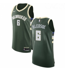 Mens Nike Milwaukee Bucks 6 Eric Bledsoe Authentic Green Road NBA Jersey Icon Edition 