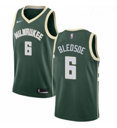 Mens Nike Milwaukee Bucks 6 Eric Bledsoe Swingman Green Road NBA Jersey Icon Edition 