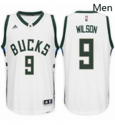 Milwaukee Bucks 9 D J Wilson Home White New Swingman Stitched NBA Jersey