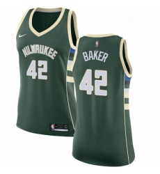 Womens Nike Milwaukee Bucks 42 Vin Baker Authentic Green Road NBA Jersey Icon Edition