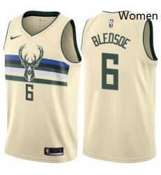 Womens Nike Milwaukee Bucks 6 Eric Bledsoe Swingman Cream NBA Jersey City Edition 