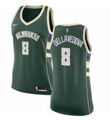 Womens Nike Milwaukee Bucks 8 Matthew Dellavedova Swingman Green Road NBA Jersey Icon Edition 