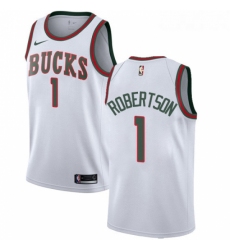 Youth Nike Milwaukee Bucks 1 Oscar Robertson Swingman White Fashion Hardwood Classics NBA Jersey