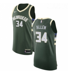 Youth Nike Milwaukee Bucks 34 Ray Allen Authentic Green Road NBA Jersey Icon Edition