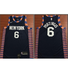 Knicks 6 Kristaps Porzingis Navy 2018 19 City Edition Nike Swingman Jersey