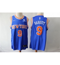 Knicks 9 R J  Barrett Royal Nike Swingman Jersey