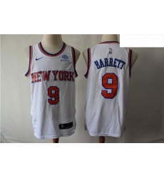 Knicks 9 R J  Barrett White City Edition Nike Swingman Jersey