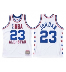 Men 1985 86 All Star 23 Michael Jordan White Swingman Stitched Basketball Jersey