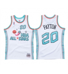 Men 1996 All Star 20 Gary Payton White Swingman Stitched Basketball Jersey