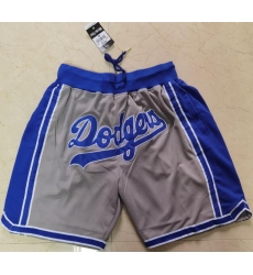 Men Los Angeles Dodgers Team Logo Gray Pocket Baseball Shorts
