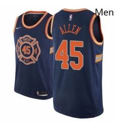 Men NBA 2018 19 New York Knicks 45 Kadeem Allen City Edition Navy Jersey 