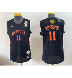 Men New Yok Knicks 11 Jalen Brunson Black 2026 Finals Champions Patch Statement Edition Stitched Jersey Men New Yok Knicks 11 Jalen Brunson Black 2026 Finals Champions Patch Statement Edition Stitched Jersey