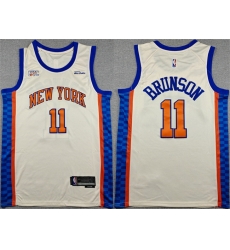Men New Yok Knicks  11 Jalen Brunson Cream 2025 26 City Edition Stitched Basketball Jersey