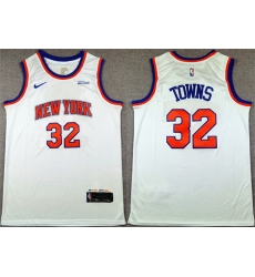 Men New Yok Knicks  32 Karl Anthony Towns White 2024 Association Edition Stitched Basketball Jersey