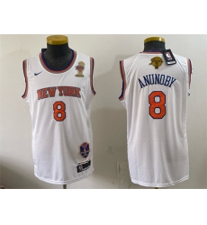 Men New Yok Knicks 8 OG Anunoby White 2026 Finals Champions Patch Stitched Jersey Men New Yok Knicks 8 OG Anunoby White 2026 Finals Champions Patch Stitched Jersey