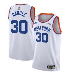 Men New Yok New York Knicks #30 Julius Randle 2021 2022 White City Edition Stitched Jersey