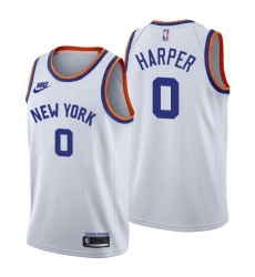 Men New York Knicks 0 Jared Harper Men Nike Releases Classic Edition NBA 75th Anniversary Jersey White