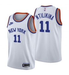 Men New York Knicks 11 Frank Ntilikina Men Nike Releases Classic Edition NBA 75th Anniversary Jersey White