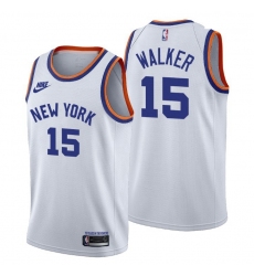 Men New York Knicks 15 Kemba Walker Men Nike Releases Classic Edition NBA 75th Anniversary Jersey White