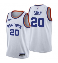 Men New York Knicks 20 Jericho Sims Men Nike Releases Classic Edition NBA 75th Anniversary Jersey White