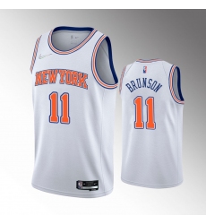 Men New York Knicks 2021 22 Jalen Brunson #11 Association Edition Black Jersey
