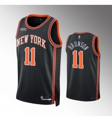 Men New York Knicks 2021 22 Jalen Brunson #11 City Edition Black Jersey