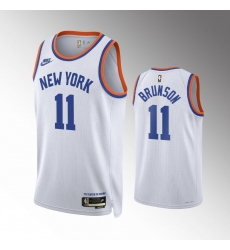 Men New York Knicks 2021 22 Jalen Brunson #11 City Edition White Jersey