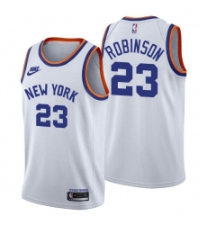 Men New York Knicks 23 Mitchell Robinson Men Nike Releases Classic Edition NBA 75th Anniversary Jersey White