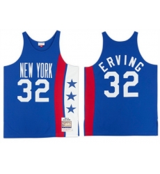 Men New York Nets 32 Julius Erving Blue Throwback Stitched Jersey Men New York Nets 32 Julius Erving Blue Throwback Stitched Jersey